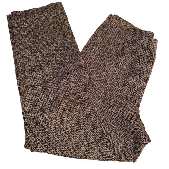 J. Jill Ponte pants slim leg tan & black diamond pattern knit pull on Sz M - Picture 1 of 6
